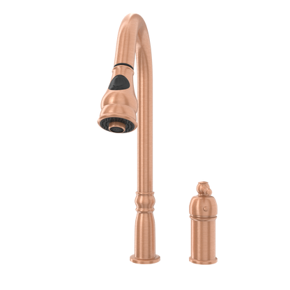 Copper Pull Out Kitchen Faucet with in-Deck Handle, Single Level Solid Brass Kitchen Sink Faucets with Pull Down Sprayer-AK97918