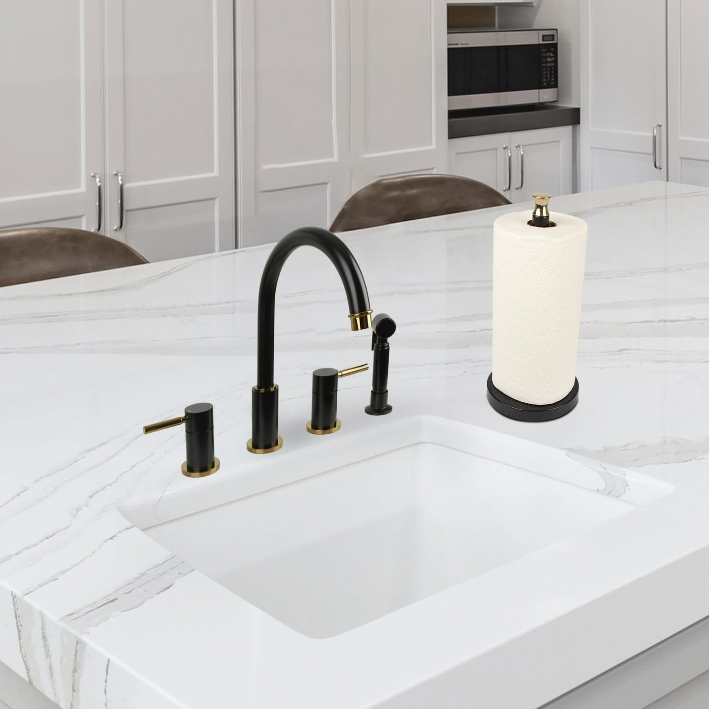 Copper Paper Towel Holder Roll Dispenser Stand for Kitchen Countertop & Dining Room Table - AK79303-C