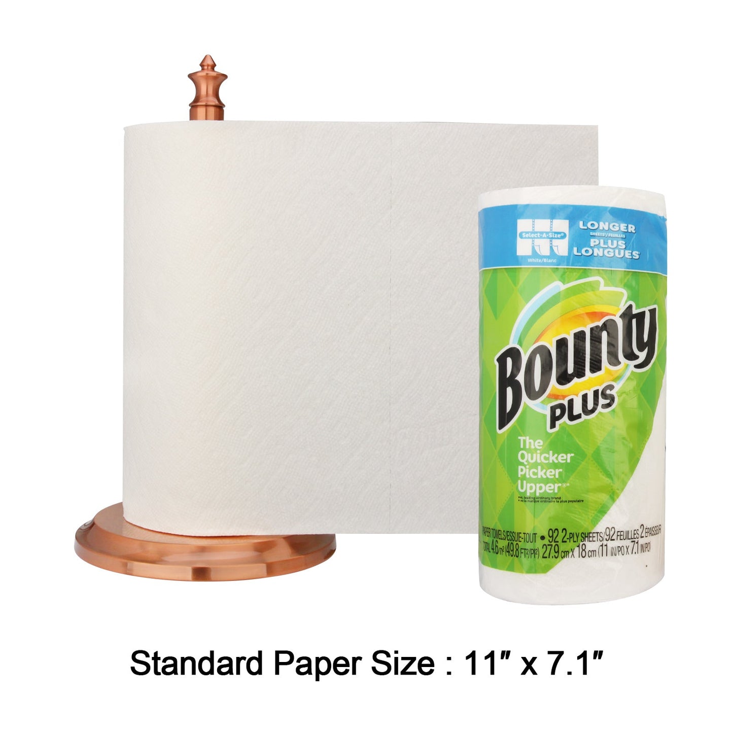 Copper Paper Towel Holder Roll Dispenser Stand for Kitchen Countertop & Dining Room Table - AK79304-C