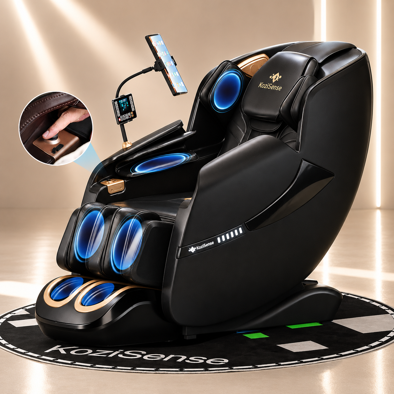 KoziSense 2026 Upgraded A18 3D SL-track Massage Chair - (All Black)