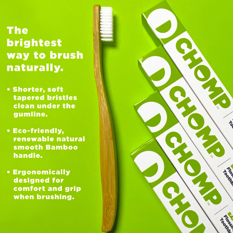 CHOMP Bamboo Flossing Toothbrush 1-Pack