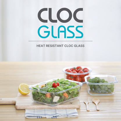 Cloc Glass Square Food Storage
