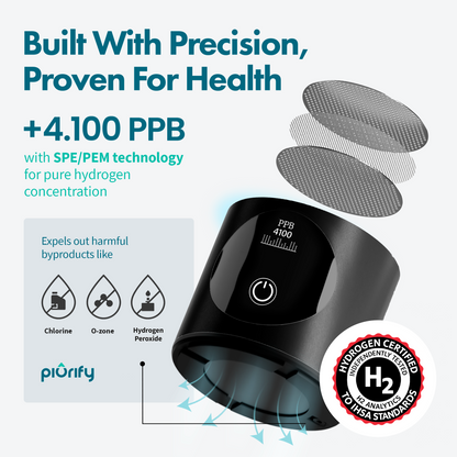 PIURIFY Hydrogenator® Hydrogen Water Bottle - Silver
