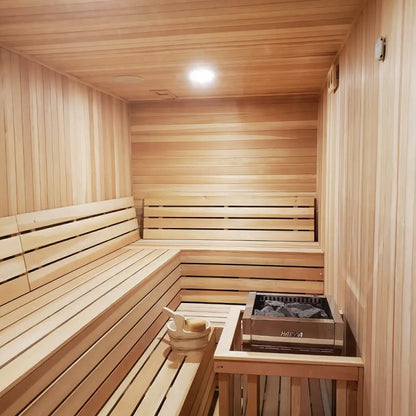Custom Indoor Sauna Room - 7' x 8' x 8' - Finnish Sauna Builders