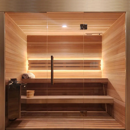 Custom Indoor Sauna Room - 7' x 7' x 8' - Finnish Sauna Builders