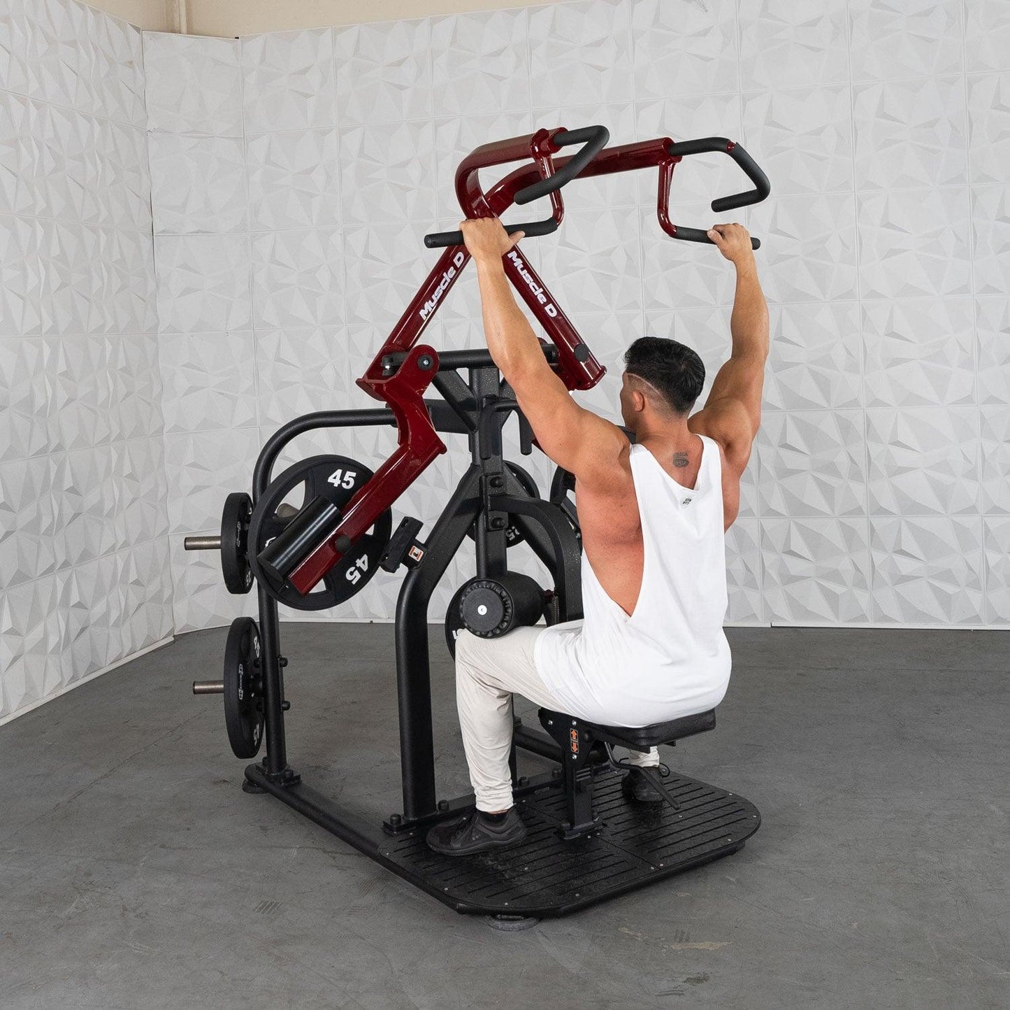 Pro Strength Rotary Lat Pull-Down - Muscle D Fitness - Premium - Adjustable - Plate Loaded - Lat Training