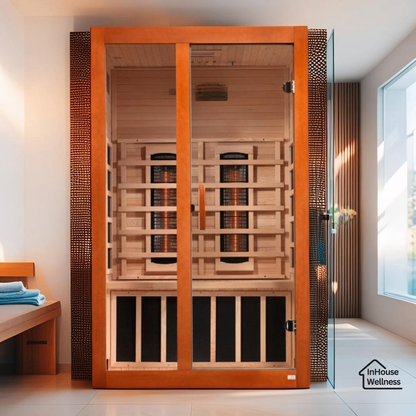Dynamic Santiago 2 Person Indoor Full Spectrum Infrared Sauna – Hemlock, Bluetooth, Chromotherapy