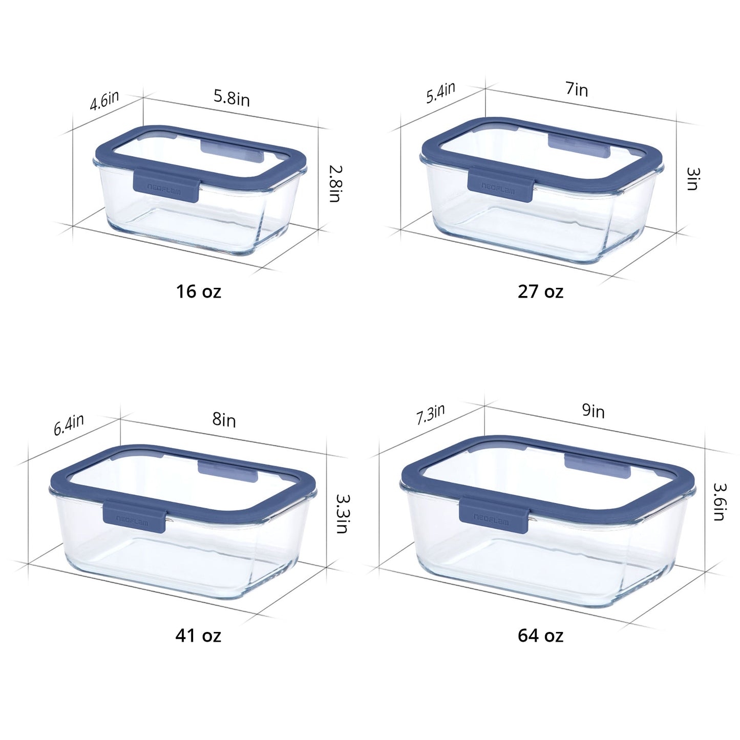 Glace Rectangular Food Storage