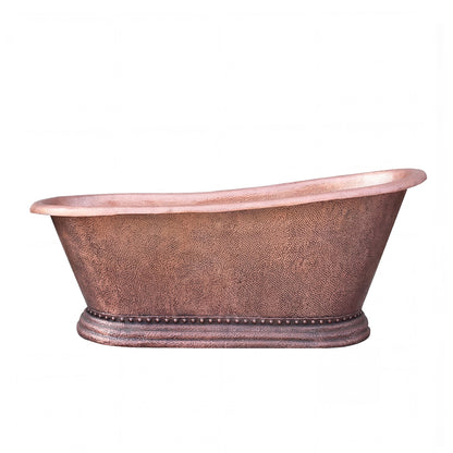 Akicon Copper Single-Slipper Roll-Top Bathtub w/Pedestal - AKB70003-C