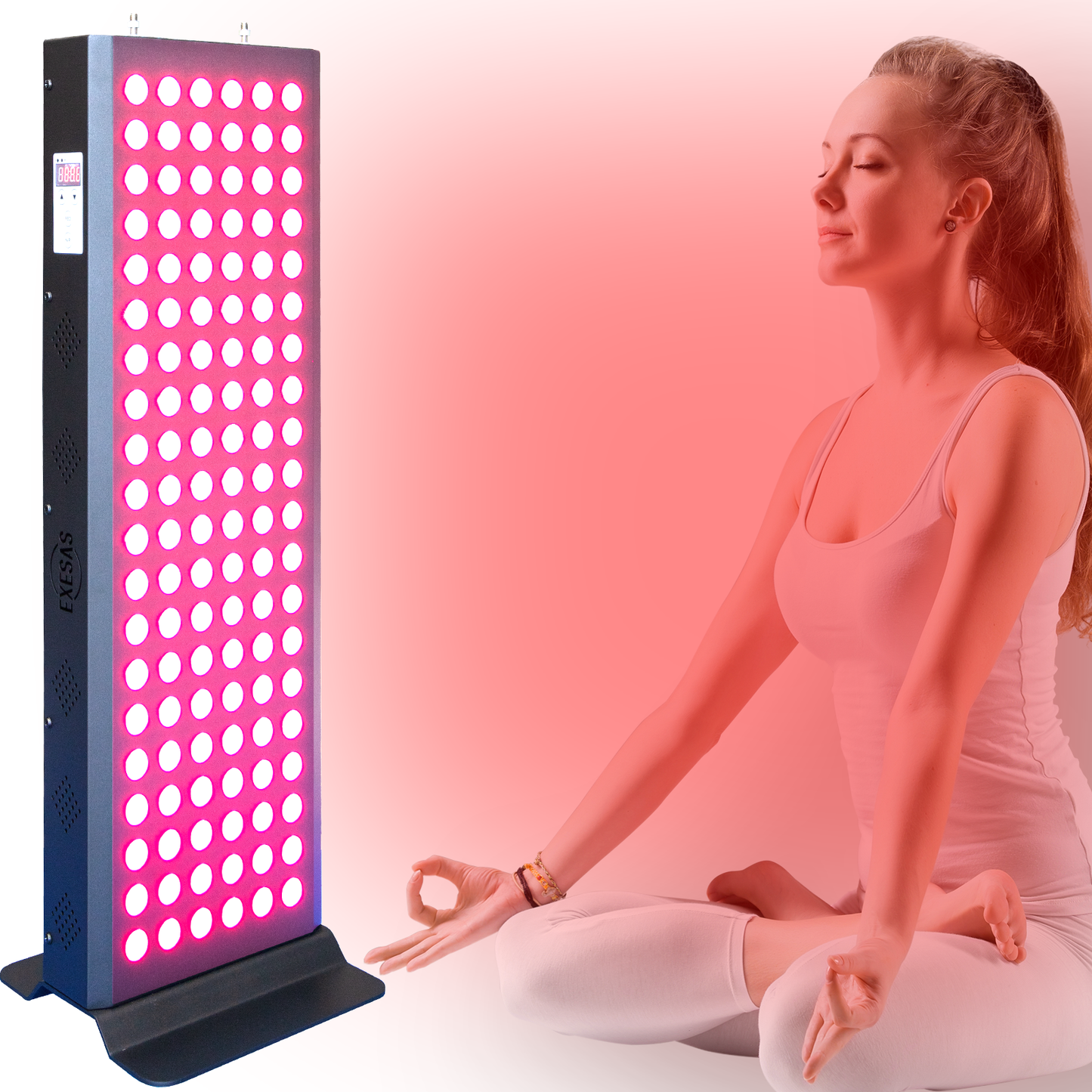 EXESAS 120 LED, 600W Dual-Chip, Red Light Therapy Device for Full Body, 4-Wavelengths Infrared LED Panel for Skin, Weight, Pain, Wellness