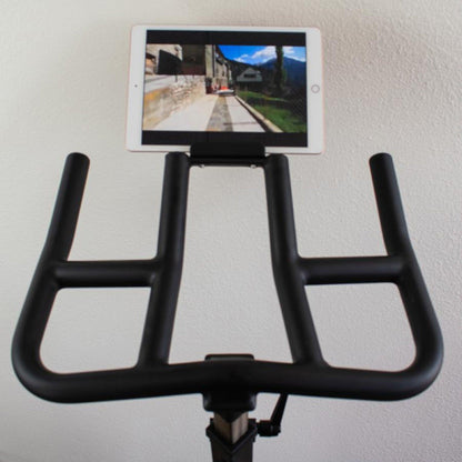 Stationary Exercise Bike - Muscle D Fitness - Commercial Grade Stationary Bike with Device Holder