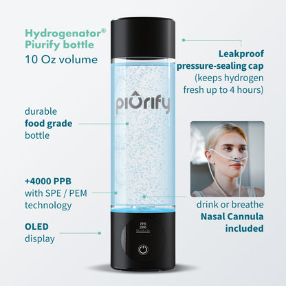 PIURIFY Hydrogenator® Hydrogen Water Bottle - Black