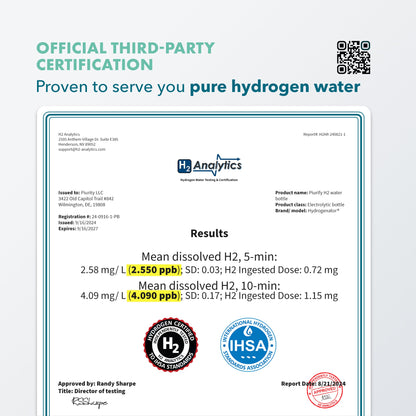 PIURIFY Hydrogenator® Hydrogen Water Bottle - Black