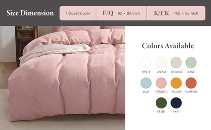 100% Linen Duvet Cover - Pink Duvet Cover Only