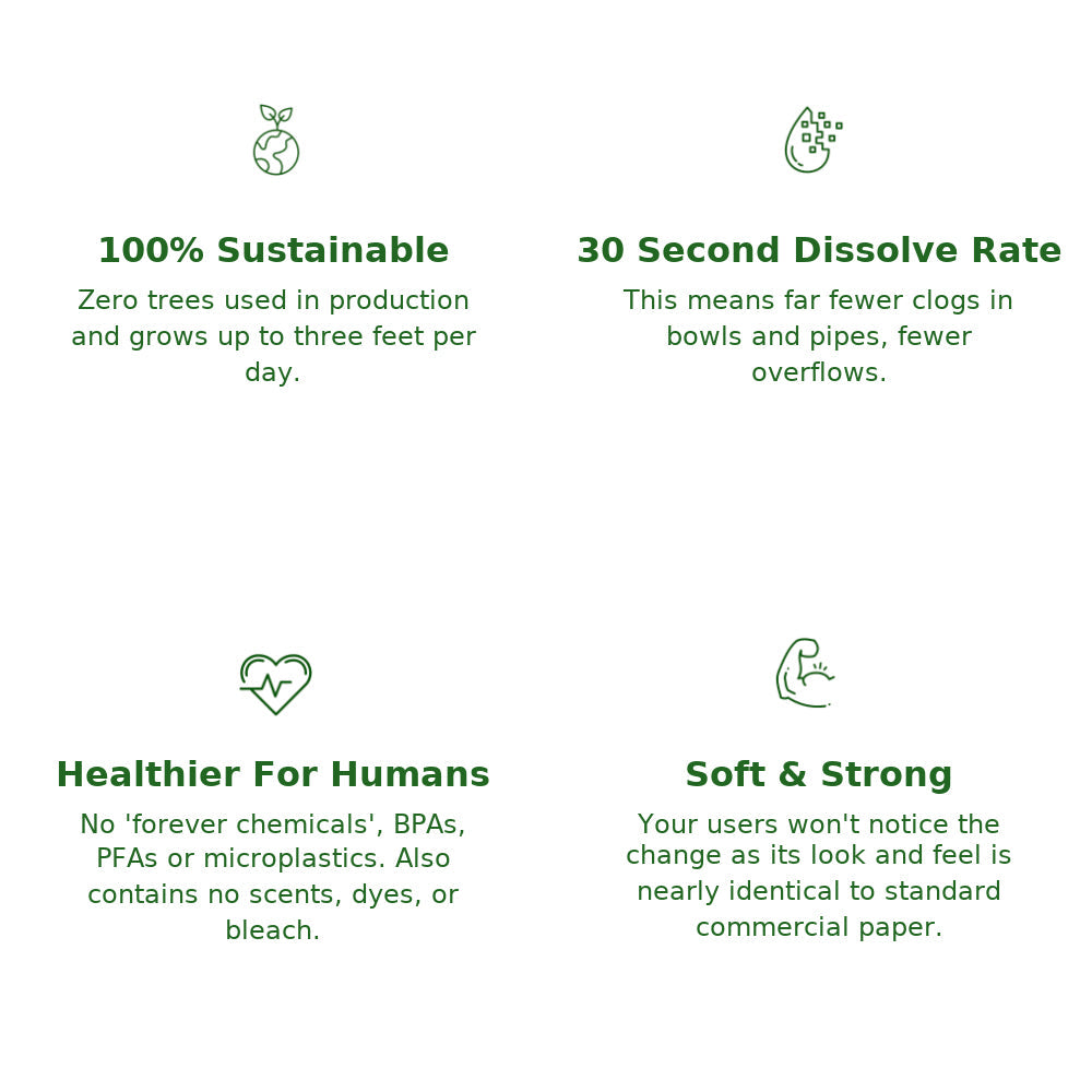 Bamboo Toilet Paper – 80 Rolls, 2-Ply, 550 Sheets, Bulk Supply for Business, Commercial & Schools