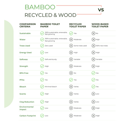 Bamboo Toilet Paper – 80 Rolls, 2-Ply, 550 Sheets, Bulk Supply for Business, Commercial & Schools