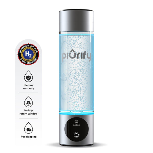 PIURIFY Hydrogenator® Hydrogen Water Bottle - Silver