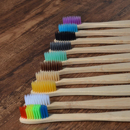 Eco Bamboo Toothbrush 10 Pack – Soft & Charcoal Bristles, Vegan & BPA-Free