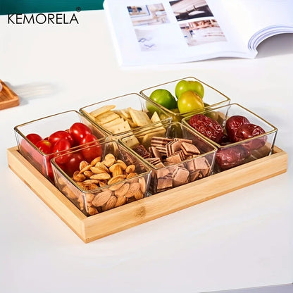 Bamboo Wooden Rectangular Tea Tray | Elegant Tea Cup Stand Tray for Dining