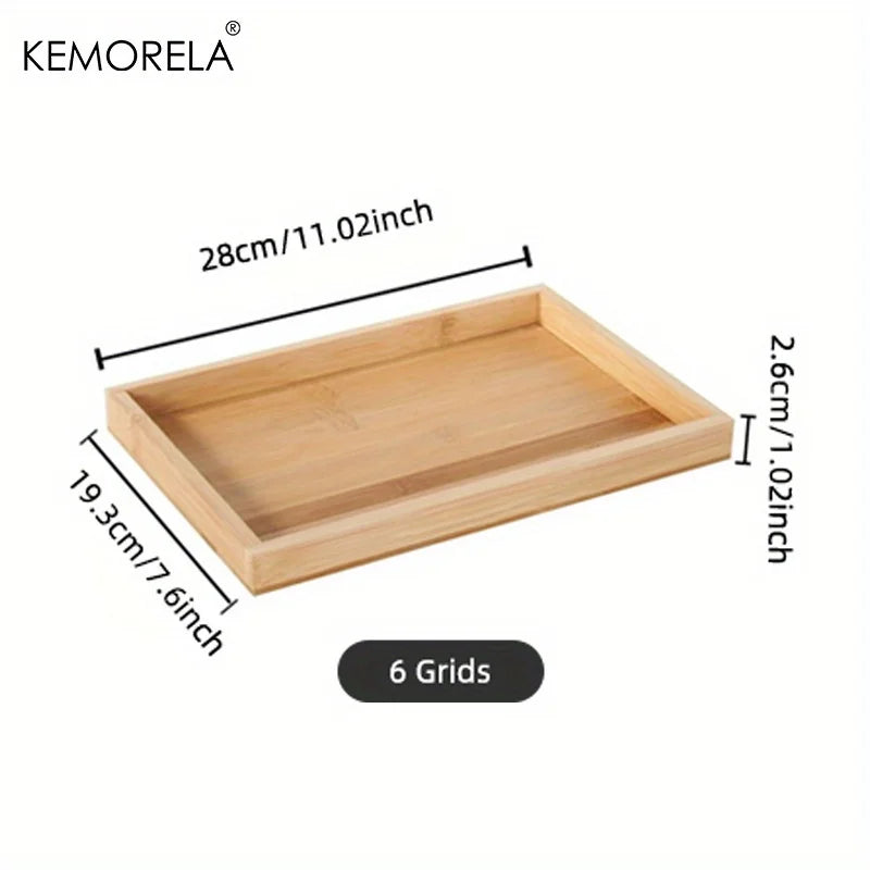 Bamboo Wooden Rectangular Tea Tray | Elegant Tea Cup Stand Tray for Dining