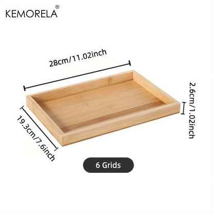 Bamboo Wooden Rectangular Tea Tray | Elegant Tea Cup Stand Tray for Dining