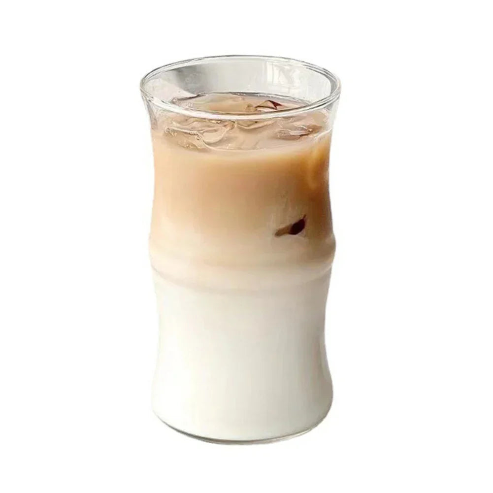 Glass Bamboo Knot Mug - Cute Clear Glass Coffee Cup for Hot or Cold Drinks
