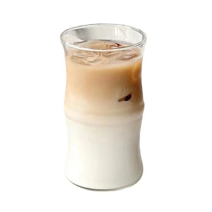 Glass Bamboo Knot Mug - Cute Clear Glass Coffee Cup for Hot or Cold Drinks