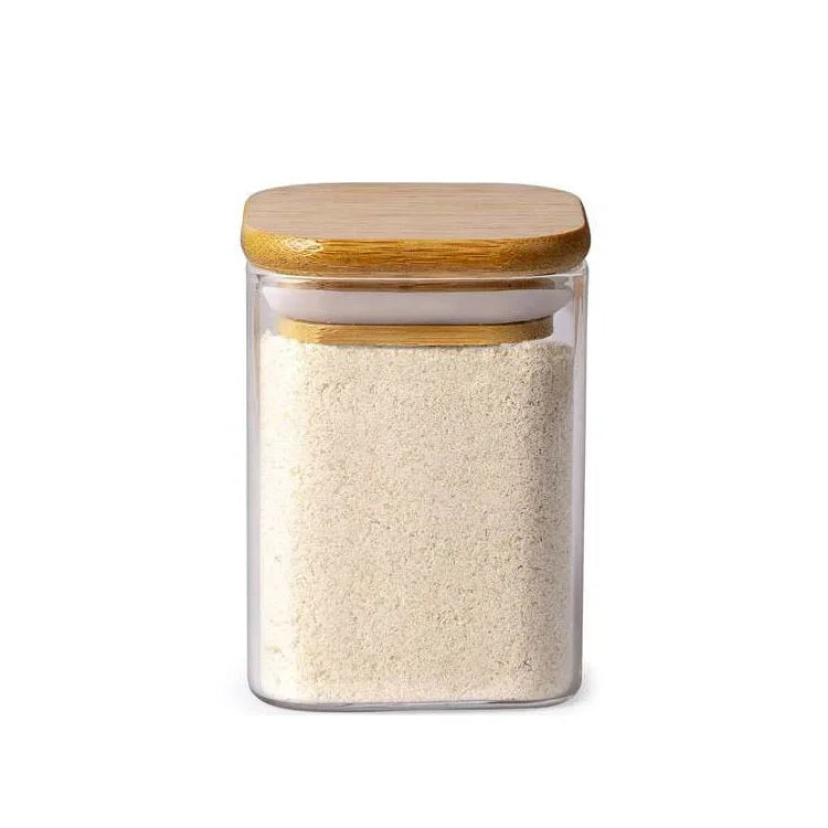 Glass Jar with Bamboo Lid - Food Storage Container for Tea, Coffee, and More