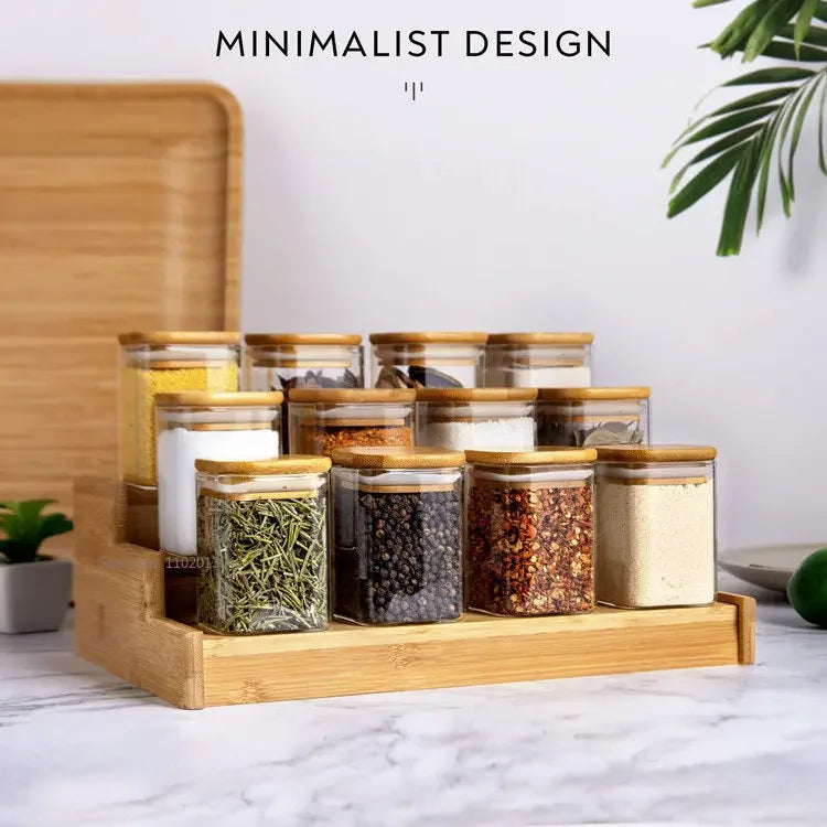 Glass Jar with Bamboo Lid - Food Storage Container for Tea, Coffee, and More