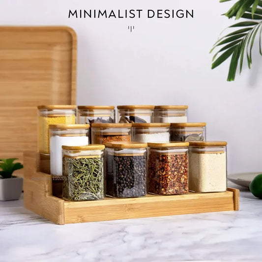 Glass Jar with Bamboo Lid - Food Storage Container for Tea, Coffee, and More