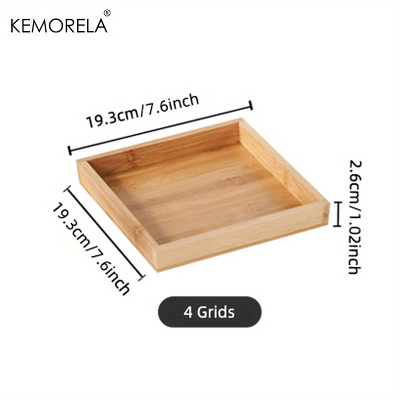 Bamboo Wooden Rectangular Tea Tray | Elegant Tea Cup Stand Tray for Dining