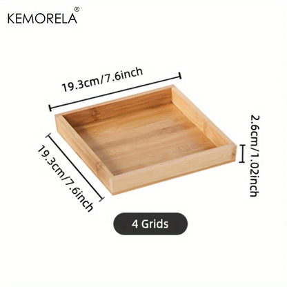 Bamboo Wooden Rectangular Tea Tray | Elegant Tea Cup Stand Tray for Dining