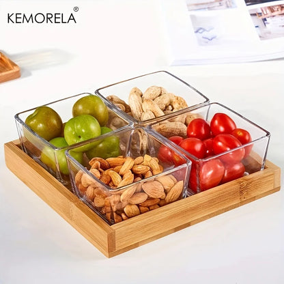 Bamboo Wooden Rectangular Tea Tray | Elegant Tea Cup Stand Tray for Dining