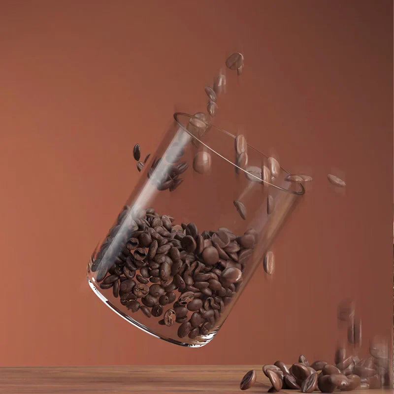 Airtight Glass Coffee Bean Storage Jar with Bamboo Lid for Kitchenpreservation