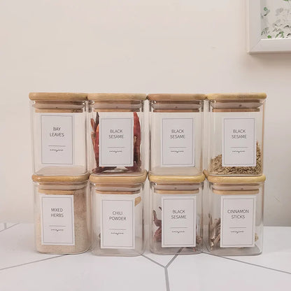 Glass Jar with Bamboo Lid - Food Storage Container for Tea, Coffee, and More
