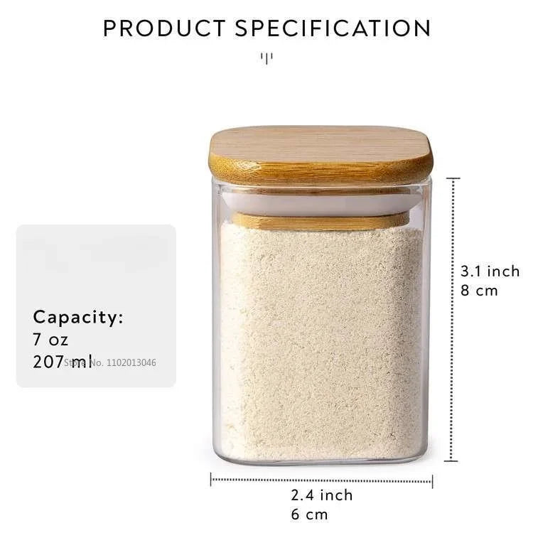 Glass Jar with Bamboo Lid - Food Storage Container for Tea, Coffee, and More