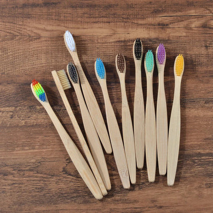 Eco Bamboo Toothbrush 10 Pack – Soft & Charcoal Bristles, Vegan & BPA-Free