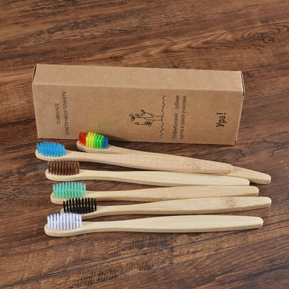 Eco Bamboo Toothbrush 10 Pack – Soft & Charcoal Bristles, Vegan & BPA-Free