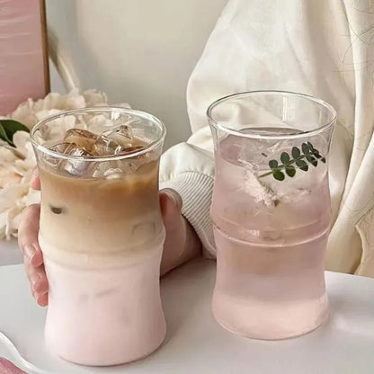Glass Bamboo Knot Mug - Cute Clear Glass Coffee Cup for Hot or Cold Drinks