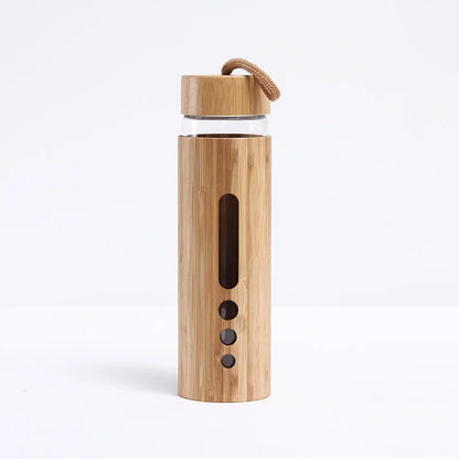 Bamboo Shell Glass Water Bottle Gym Drinkware Sports Drinking Bottle