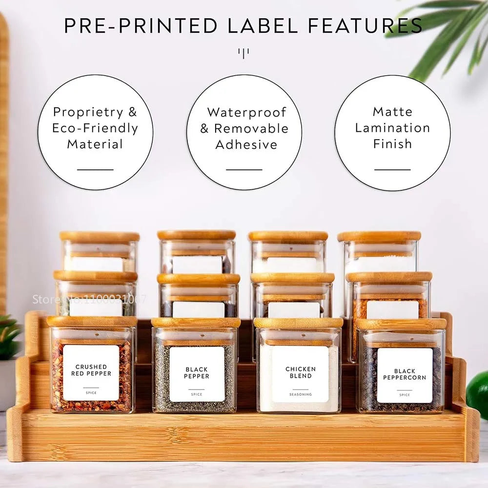 5oz Glass Jars Set with Bamboo Lids for Tea Coffee Beans Storage