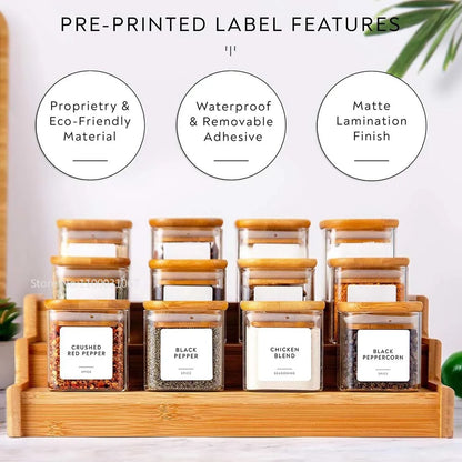 5oz Glass Jars Set with Bamboo Lids for Tea Coffee Beans Storage