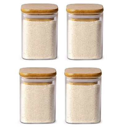 Glass Jar with Bamboo Lid - Food Storage Container for Tea, Coffee, and More