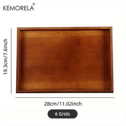 Bamboo Wooden Rectangular Tea Tray | Elegant Tea Cup Stand Tray for Dining