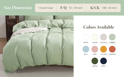 100% Linen Duvet Cover - Sage Duvet Cover Only