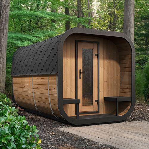 SaunaLife Model CL12GCP Cube-Series Outdoor Home Sauna with Huum Heater