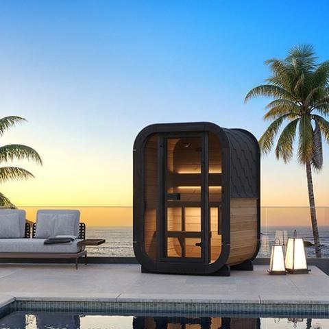 SaunaLife Model CL3G Cube-Series Outdoor Home Sauna Kit | 2 Persons