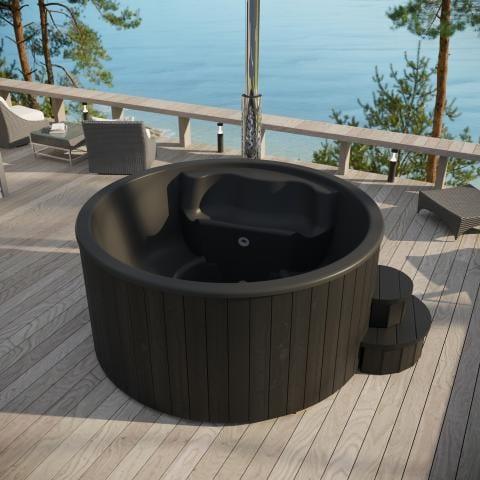 SaunaLife Model S4B — Wood-Fired Hot Tub for 6 | No Electricity Required