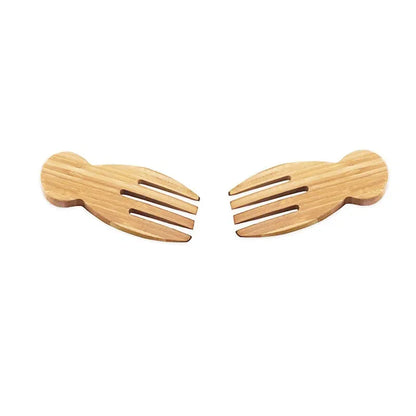 Bamboo Salad Hands and Spoon Set for Kitchen Gadget Use