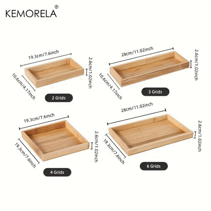 Bamboo Wooden Rectangular Tea Tray | Elegant Tea Cup Stand Tray for Dining